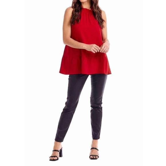 Mud Pie Tops - NEW MUDPIE taye flounce top in red